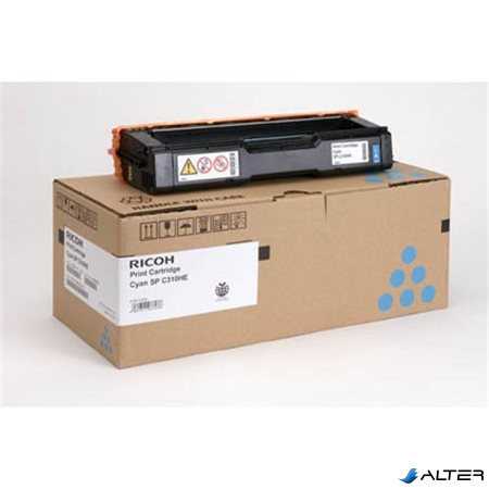 407637 Lézertoner Aficio SP C320DN nyomtatóhoz, RICOH, cián, 6,6k