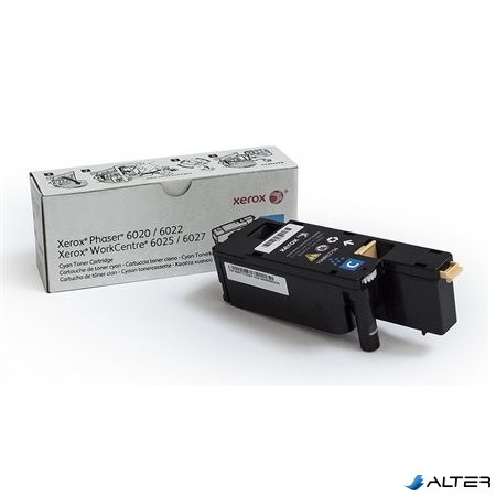 106R02760 Lézertoner Phaser 6020, 6027 nyomtatókhoz, XEROX, cián, 1k