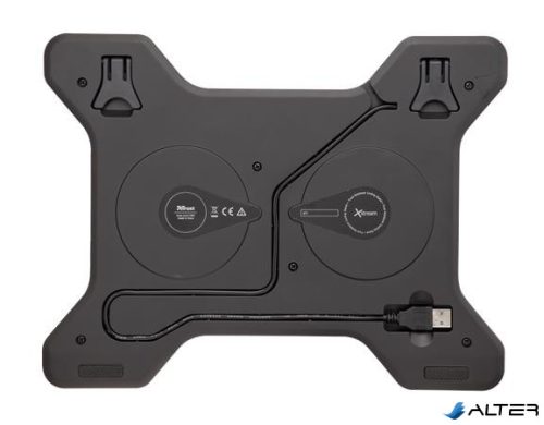 Notebook állvány, ventilátorral, USB, TRUST "Xstream Breeze", fekete