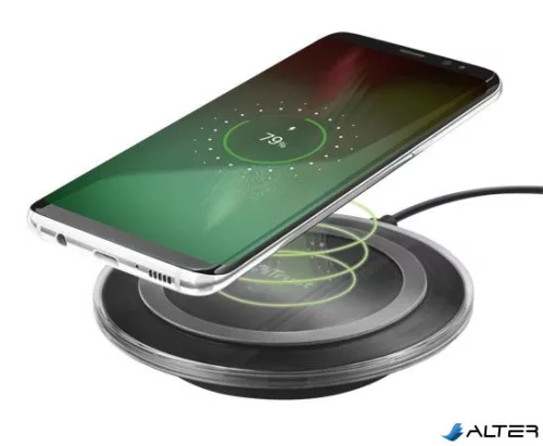 Vezeték nélküli töltő, Qi szabvány, 5W, TRUST 'Yudo', fekete