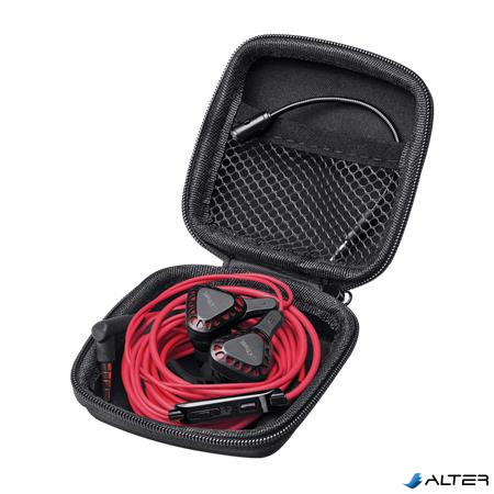 Fülhallgató, mikrofonnal, gaming, TRUST "GXT408 Cobra", fekete-piros