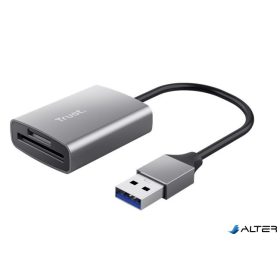   Kártyaolvasó, SD + MicroSD kártyához, USB 3.2 gen1, 'TRUST Dalyx', ezüst