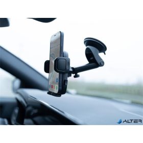   Autós telefon tartó, szélvédőre rögzíthető, TRUST 'Runo', fekete