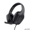 Fejhallgató, mikrofonnal, gaming, TRUST "GXT415 Zirox", fekete
