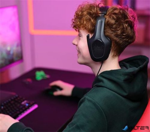 Fejhallgató, mikrofonnal, gaming, TRUST 'GXT415 Zirox', fekete