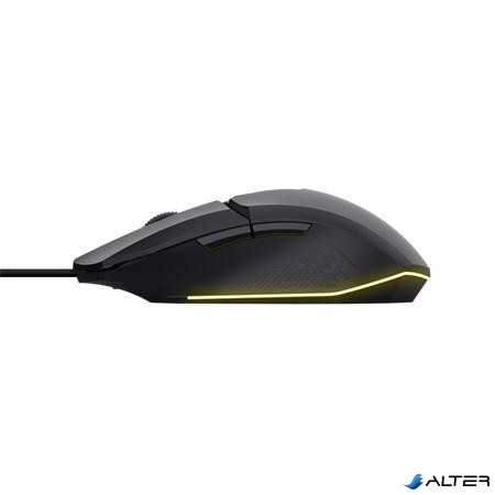 Egér, vezetékes, optikai, gaming, LED, TRUST 'GXT109 Felox', fekete