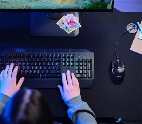 Egér, vezetékes, optikai, gaming, LED, TRUST 'GXT109 Felox', fekete