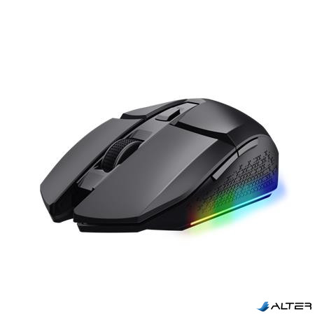 Egér, vezeték nélküli, optikai, gaming, LED, TRUST "GXT110 Felox", fekete