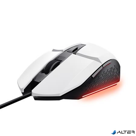 Egér, vezetékes, optikai, gaming, LED, TRUST "GXT109W Felox", fehér