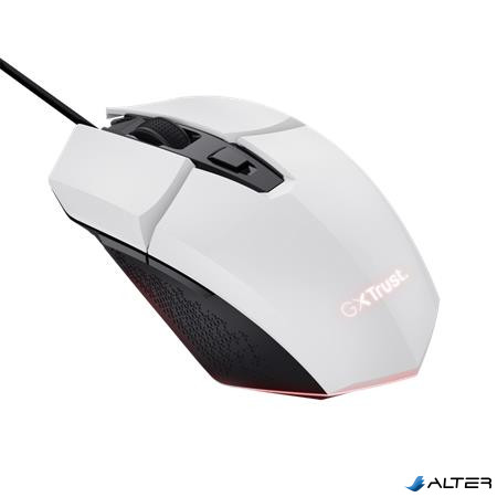 Egér, vezetékes, optikai, gaming, LED, TRUST 'GXT109W Felox', fehér