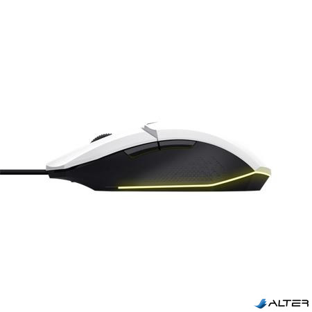Egér, vezetékes, optikai, gaming, LED, TRUST 'GXT109W Felox', fehér