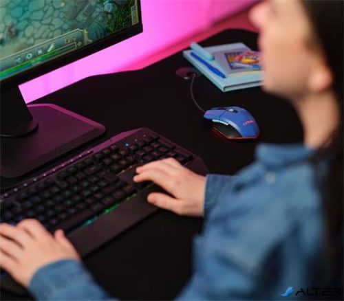 Egér, vezetékes, optikai, gaming, LED, TRUST 'GXT109B Felox', kék