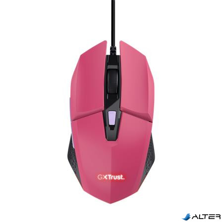 Egér, vezetékes, optikai, gaming, LED, TRUST 'GXT109P Felox', rózsaszín