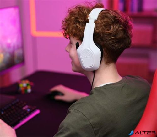 Fülhallgató, mikrofonnal, gaming, TRUST 'GXT415 Zirox', fehér