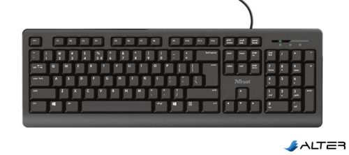 Billentyűzet, vezetékes, USB, HUN, TRUST "Primo"
