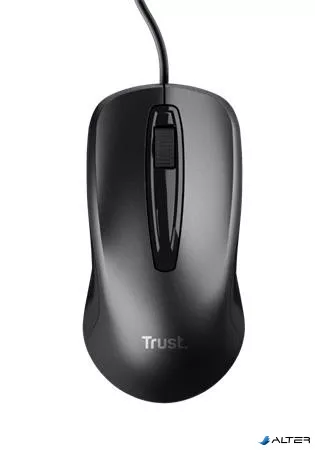 Egér, vezetékes, optikai, USB, TRUST "Carve", fekete
