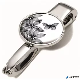 Táskatartó kampó, TROIKA, "Black flowers"