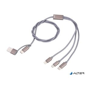   Töltőkábel 3 in 1, 1 m, TROIKA "Dreizack", szürke