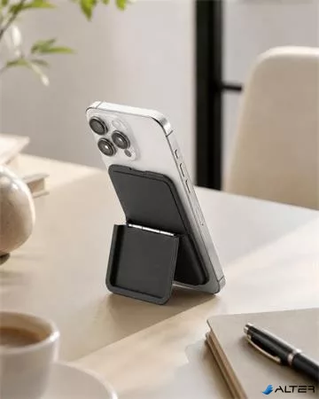 Multifunkcionális kártyatartó, 4 db-os, telefontartó, TROIKA "MagSafe", fekete