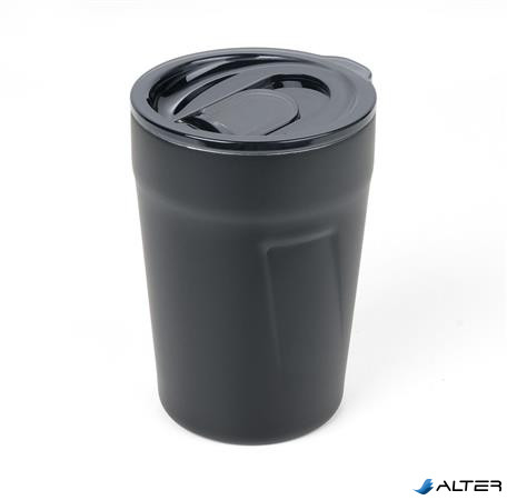 Termoszbögre, 300 ml, rozsdamentes acél, TROIKA "Cup-uccino", fekete
