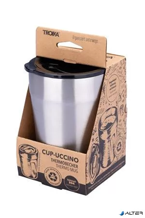 Termoszbögre, 300 ml, rozsdamentes acél, TROIKA 'Cup-uccino', ezüst