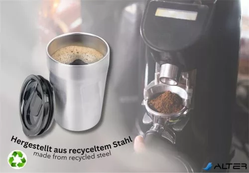 Termoszbögre, 300 ml, rozsdamentes acél, TROIKA 'Cup-uccino', ezüst