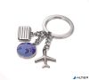 Kulcstartó, 3 charm dísszel, TROIKA 'Világutazó'
