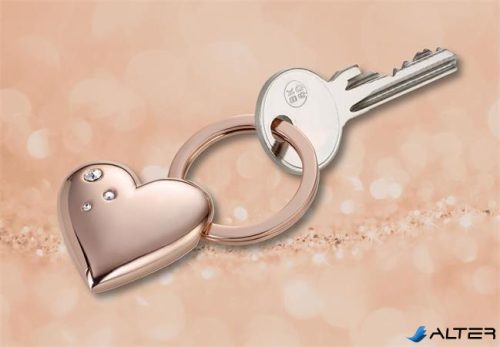 Kulcstartó, SWAROVSKI® kristályokkal, TROIKA, 'Girls Best Friend Rosy' Shiny