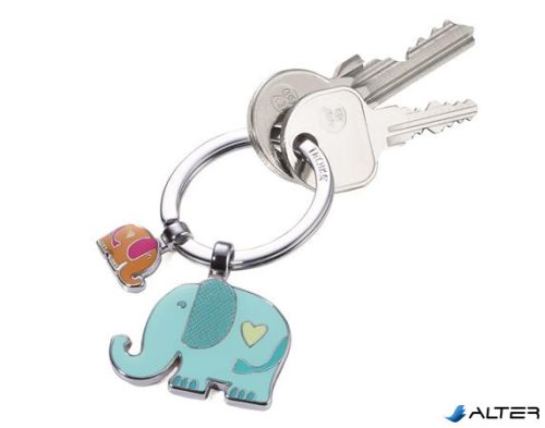 Kulcstartó, 2 charm dísszel, TROIKA 'Elefántok', vegyes színek