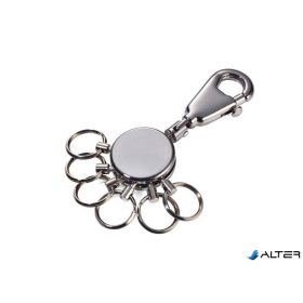 Kulcstartó, 6 gyűrűvel, TROIKA 'Patent', ezüst