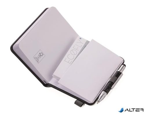 Jegyzetfüzet, exkluzív, A7, pontrácsos, 64 lap, keményfedeles, fekete golyóstollal, TROIKA 'Lilipad+Liliput', fekete