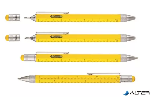 Golyóstoll, multifunkciós, érintővel, TROIKA, 'Construction', sárga