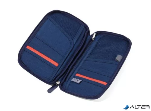 Dokumentumtároló, utazáshoz, RFID védelemmel, TROIKA 'Safe flight', sötétkék