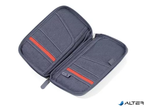 Dokumentumtároló, utazáshoz, RFID védelemmel, TROIKA 'Safe flight', szürke