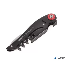   Bornyitó szett, kés, vákuumozó dugó, TROIKA, fekete-piros