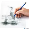 Grafitceruza készlet, akvarell, ecsettel, hatszögletű, STAEDTLER „Mars® Lumograph® aquarell 100A”, 3 különböző keménység