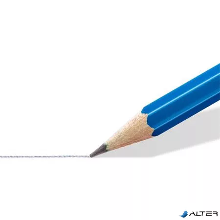 Grafitceruza készlet, fém doboz, hatszögletű, STAEDTLER 'Mars Lumograph 100', 12 különböző keménység