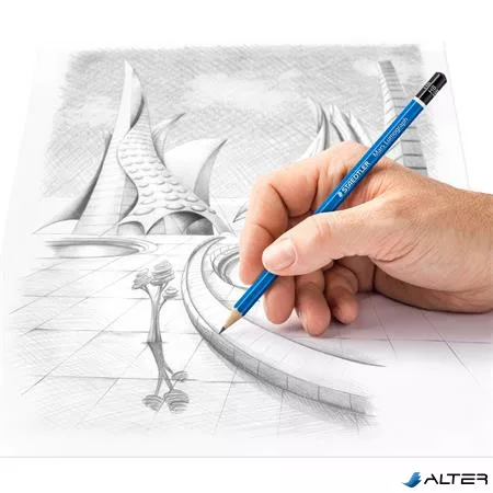 Grafitceruza készlet, fém doboz, hatszögletű, STAEDTLER 'Mars® Lumograph® 100', 24 különböző keménység