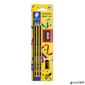   Grafitceruza, HB, hatszögletű, hegyezővel és radírral, STAEDTLER "Noris"