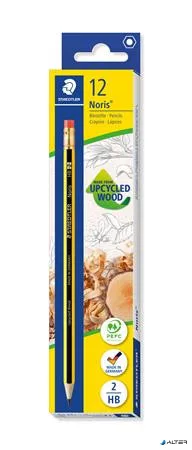 Grafitceruza radírral, HB, hatszögletű, STAEDTLER "Noris 122"