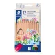 Színes ceruza készlet, háromszögletű, vastag, STAEDTLER "Noris® natural jumbo 1280N", 12 szín