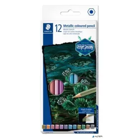   Színes ceruza készlet, hatszögletű, STAEDTLER® 'metallic 146M', 12 különböző metál szín