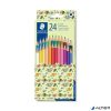 Színes ceruza készlet, hatszögletű, vegyes mintájú csomagolás, STAEDTLER '175', 24 különböző szín