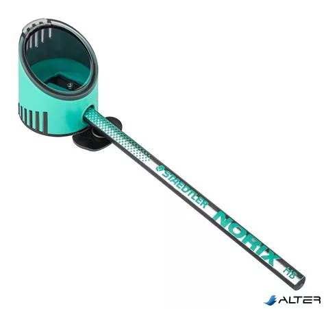 Grafitceruza készlet, hegyezővel, radírral, HB, STAEDTLER "Norix® 181", zöld