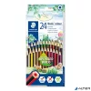Színes ceruza készlet, hatszögletű, STAEDTLER "Noris Colour 185", 24 különböző szín