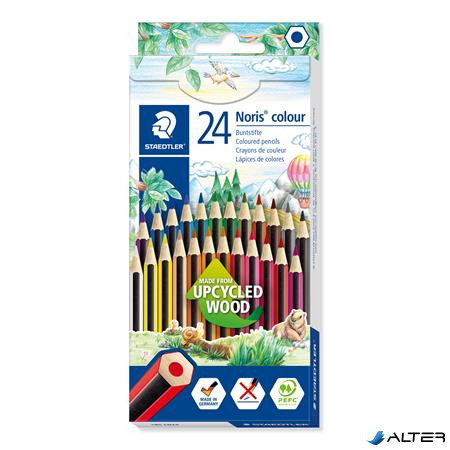 Színes ceruza készlet, hatszögletű, STAEDTLER 'Noris Colour 185', 24 különböző szín