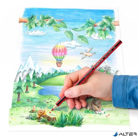 Színes ceruza készlet, hatszögletű, STAEDTLER 'Noris Colour 185', 24 különböző szín