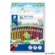 Színes ceruza készlet, hatszögletű, STAEDTLER "Noris Colour 185", 36 különböző szín