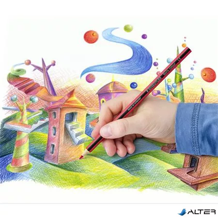 Színes ceruza készlet, hatszögletű, STAEDTLER "Noris Colour 185", 36 különböző szín