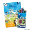 Színes ceruza készlet, hatszögletű, színezőfüzettel, STAEDTLER 'Noris® Colour 185', 12 szín